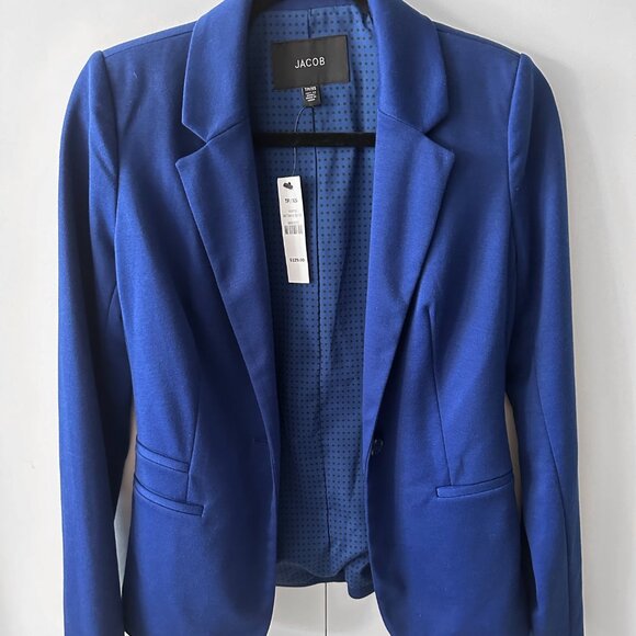 Royal Blue Blazer Jacket Womens Size XS Jersey NWT - Picture 1 of 4
